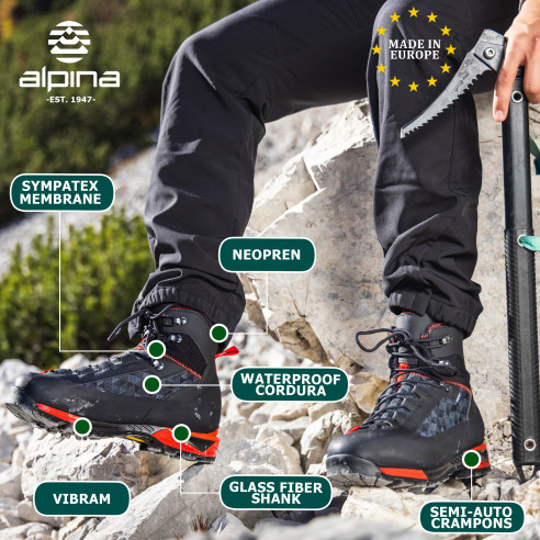Alpina CARABINER Men's Boots - Mountaineering Hiking  Motorcycle Gear