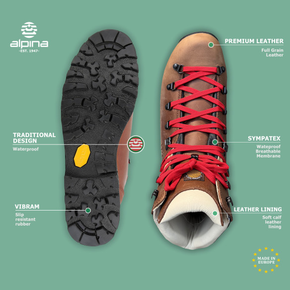 Alpina LADAKH Men's Mountaineering Boots Waterproof Sympatex Vibram