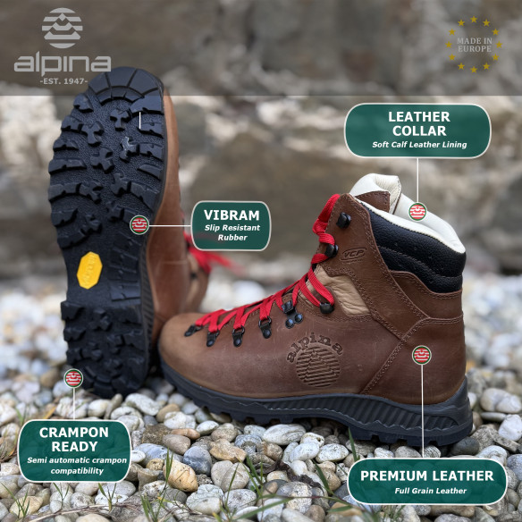 Alpina LADAKH Men's Mountaineering Boots Waterproof Sympatex Vibram