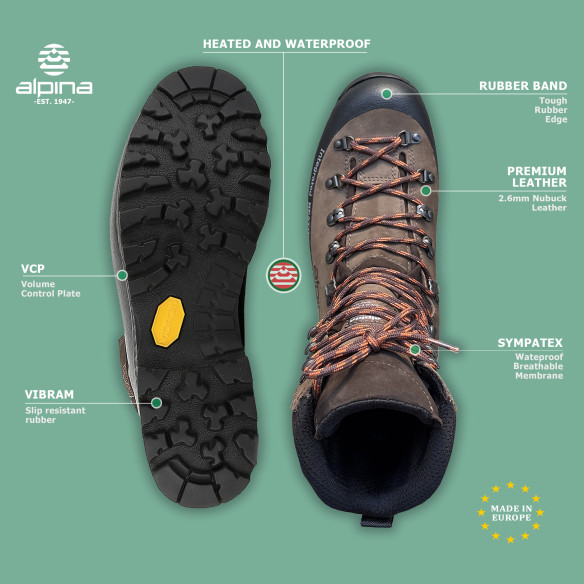 Alpina HUNTER HEAT - Men's Waterproof Insulated Heated Hunting Boots