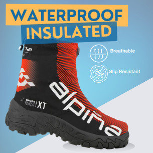 Alpina XT Cross Track Boots Waterproof and Isulated in Red color